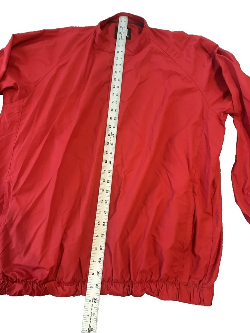 Footjoy FJ Mens Golf Windbreaker Pullover Jacker XL Red Nylon 1/4 Zip Packable